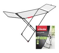 Vileda | Tendedero Universal Ultimate con patas en X | Fácil de usar | Rápido de montar | 18m para secar | Soporte calcetines | Fácil de transportar gracias a sus ruedas