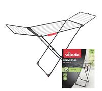 Vileda Tendedero universal Universal Ultimate con patas en X | Fácil de usar | Rápido de montar | 18m para secar | Soporte calcetines | Fácil de transportar gracias a sus ruedas