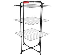 Vileda | Tendedero vertical mixer 3 | 6 Rejillas independientes, distribuidos en 3 Niveles de Altura, para 2/3 Cargas de Ropa | Ágiles ruedas giratorias | Más de 30 metros de longitud de tendido, comp