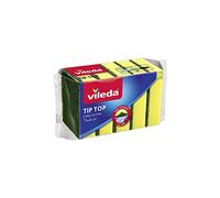 Vileda Tip Top - Esponja de Espuma Mediana para Lavar Platos, 5 Unidades, Larga duración y Duradero, Superficies sensibles, Amarillo y Verde, (5 Unidades por Paquete)