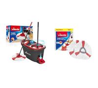 Vileda Turbo Juego de Cubo de fregona para Suelos giratoria con Pedal - Mango telescópico 85-123 & Recambio Turbo,Compatible con Todos los Sistemas Turbo de I Rendimiento Extra