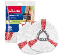 Vileda Recambio para mopa Turbo 2 en 1 Compatible Turbo/Turbo Deep Clean +20% recogida Pack 2