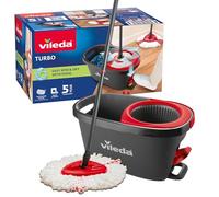 Vileda Turbo Set de Fregona con Cubo y Escurridor Giratorio Activado con Pedal | Palo telescópico de 65 a 131 cm | | Recambio de Microfibra | Limpieza Profunda con Menos Esfuerzo