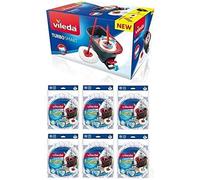 Vileda turbo smart mopa, fregona y cubo tanque individual negro, rojo
