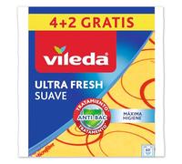 Vileda Bayetas 142010 Suaves, 30% microfibras, Antibacteriano – 4 unidades + 2 gratis