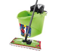 Vileda Ultramat 2 en 1, set que incluye un trapeador y un cubo con sistema de exprimido, color verde