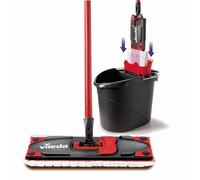 Vileda Ultramax Care Sensitive - Juego Completo de mopa para Suelos con Funda de Microfibra y Mango, Cubo con función de escurridor con PowerPress, para Suelos sensibles como parqué y Laminado