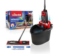 Vileda Ultramax XL 2 en 1 Juego Completo de mopa extraancha con Mango, Funda de Microfibra y Cubo con Powerpresse, para Todos los Suelos Duros, Placa de limpiaparabrisas de 42 cm, Longitud del Mango