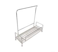 Vilgftyiet Carrito de fregadero de acero inoxidable con bandeja | Fregadero de acero inoxidable 304 autodrenante con barra de toalla extraíble para organizar esponjas y jabón