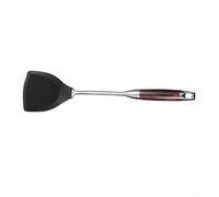 Vilgftyiet Espátula y cucharón de silicona con mango de madera, juego de utensilios de cocina de acero inoxidable 304, herramientas de cocina resistentes al calor para wok (espátula de wok)