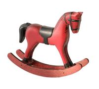Vilgftyiet Figura de caballo balancín de madera, 13 x 3,5 x 10,5 cm | Hecha de madera, esta figura de caballo mecedora aporta un encantador estilo vintage a cualquier espacio vital o estante de
