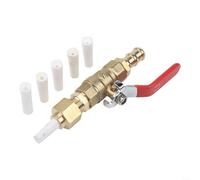 Vilgftyiet Kit profesional de chorro de arena con válvula de latón y 5 boquillas de cerámica, conexiones rápidas neumáticas para restauraciones automotrices, eliminación de óxido, tallado de piedra y