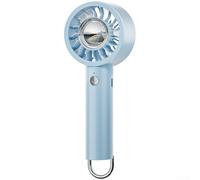 Vilgftyiet Ventilador portátil de mano con compartimento magnético para aroma y luz nocturna, delgado recargable por USB para mini ventilador, 4 modos, viento fuerte para camping y viajes (azul)