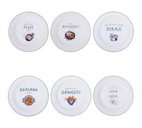 Villa d’Este Home Tivoli 1996 Le Travisate - Juego de 6 platos llanos de porcelana (27 cm)