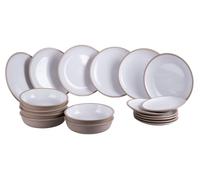 Villa d'Este Home Serviceset Bistrot Wit, juego de mesa para 18 piezas / 6 personas: 6 platos llanos, 6 platos de desayuno y 6 platos hondos