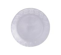 Villa d'Este Home Tivoli 1996 Juego de 6 Platos Llanos de Cristal, Estilo clásico, Transparente, con decoración geométrica en el Borde, diámetro 18 x Altura 1,5 cm