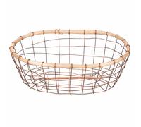 Villa d'Este Home Tivoli Cesta ovalada mediana 30 x 20 cm de hierro y madera, La Cucina