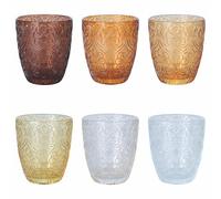 Villa d'Este Home Tivoli Juego de 6 vasos de agua de 300 ml de cristal Granada Chocolate