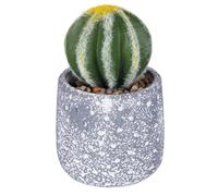 Villa d'Este Home Tivoli Planta Artificial Cactus, Maceta de hormigón, diámetro 9 x 15 cm