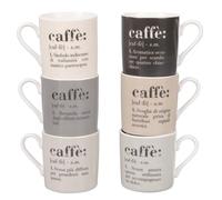 Villa d'Este Home Tivoli Victionary 5906603 - Juego de 6 tazas de café de porcelana New Bone China, 90 ml