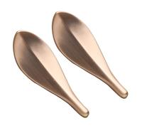 VILLCASE 2 Piezas Tiradores para Puertas de Armarios en Forma de Hoja Dorada, Manijas de Aleación de Zinc Distancia de Agujeros de 32mm, Fáciles de Instalar Rebabas