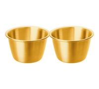 VILLCASE 2 Tazas de Salsa de Acero Inoxidable Dorado Resistentes a Deformaciones para Casa y Restaurante, Ideales para Mojar y Servir Condimentos