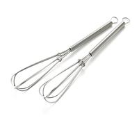 VILLCASE 6 Piezas Batidor de Huevos de Acero Inoxidable Mini Mango de Resorte para Batir y Mezclar en Cocina, Utensilio Manual Adecuado para Salsas y Aderezos