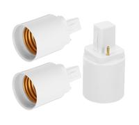VILLCASE Adaptador de Portalámparas de Rosca G24d a E27, 3 Unidades, Material Pbt Retardante de Llama y Cobre, Adecuado para Uso en Oficinas y Hogares