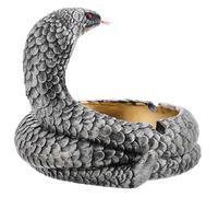 VILLCASE Cenicero y Pintado a Mano Portátil de Resina Diseño Realista de Serpiente Cobra, Multifuncional Adecuado para Uso al Aire Libre y Decoración de Halloween