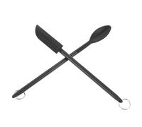 VILLCASE Cuchara Pequeña de Silicona, Mini Espátula para Maquillaje Telescópica, Negro, Juego de 1, Ligera, para Cosméticos y Horneado