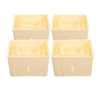 VILLCASE Herramienta de Prensado para Queso y Tofu 4 Piezas, Molde Beige de Plástico 140x105x95mm, Prensa Ligera para Uso Doméstico en Cocina