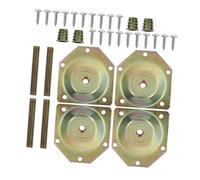 VILLCASE Placas de Fijación para Patas de Muebles 4 Piezas Tornillos y Accesorios para Reparación de Sofás y Mesas Hierro Zincado 12 Grados 70X67X1,2 MM Adecuado para Uso en Sala y Comedor
