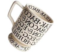 VILLCASE Taza de Cerámica Resistente y Práctica Vintage de 400ml Diseño de Letras Taza para Café o Té Estilo Retro Adecuado para Casa u Oficina