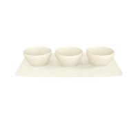 Villeroy & Boch - 3 boles para salsas con bandeja - Manufacture Rock - Porcelana premium blanco
