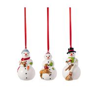 Villeroy & Boch Adornos navideños Nostalgic muñecos de nieve. 3-pack Blanco