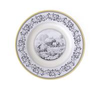 Villeroy & Boch Audun Ferme Plato llano, 27 cm, Porcelana Premium, Blanco/Gris/Amarillo