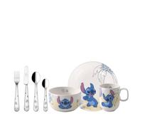 Villeroy & Boch - Disney Stitch set vajilla infantil de 7 piezas, apta para lavavajillas y microondas, vajilla y cubertería para niños, Porcelana Premium