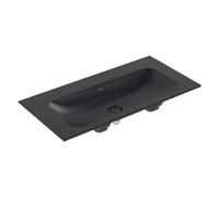 Villeroy & Boch Finion - Lavabo de mueble 100x50 cm, sin rebosadero, sin orificio para grifo, CeramicPlus,negro puro 4164A3R7