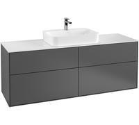 Villeroy & Boch Finion mueble bajo para lavabo, 4 cajones, centro lavabo, 1600x603x501mm, Cristal Matt White, F44100HG, Color: Laca mate azul noche