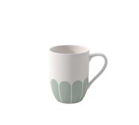 Villeroy & Boch Taza Fleur 29 cl - porcelana premium, asa verde, apta para microondas y lavavajillas