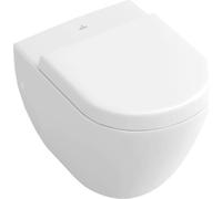 Villeroy & Boch, inodoro de pared, modelo Subway, con descarga plana, dimensiones 370 x 560 mm, color blanco, material: porcelana Alpine, acabado ceramicplus, referencia: 660310R1
