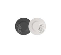 VILLEROY & BOCH Juego de 2 platos de desayuno/postre de 21,7 cm MANUFACTURE -MICKEY MOUSE Blanco/Negro negro