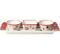 Villeroy & Boch, juego de salseras "Toy's Delight", 4 piezas, 26 x 12 x 5 cm, color rojo y blanco, referencia 1485858420, código EAN 4003686267572
