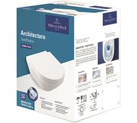 Villeroy & Boch, juego de sanitarios Architectura, modelo ovalado, dimensiones 370x530x355 mm, para montaje en pared, color blanco, 1 unidad.