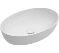 Villeroy & Boch, lavabo encimera Artis, modelo 419861, 610 x 410 mm, forma ovalada, sin desbordamiento, color blanco alpino, 1 unidad.