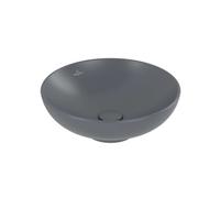 Villeroy & Boch Loop&Friends - Lavabo sobre encimera, diámetro 42 cm, con rebosadero, CeramicPlus, Graphite 4A4600i4