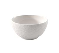 Villeroy & Boch - Manufacture Ice tazón para cereales, aprox. 14 × 14 × 7 cm, blanco, acabado mate brillante efecto hielo, apto para lavavajillas y microondas, cuenco, porcelana premium