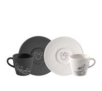 Villeroy & Boch Manufacture Mickey Mouse Juego de Taza y Plato de Café 4 pzas