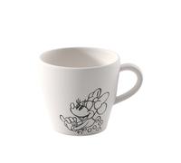 Villeroy & Boch Manufacture Rock blanc - Mickey Mouse - Taza de café, blanca, para lavavajillas y microondas, acabado de pizarra blanca con decoración de Disney Mickey Mouse en tiza