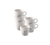 Villeroy & Boch Manufacture Rock Blanc - Juego de 6 tazas de espresso de Mickey Mouse, color blanco, aptas para lavavajillas, aspecto de pizarra con decoración de tiza Disney Mickey Mouse